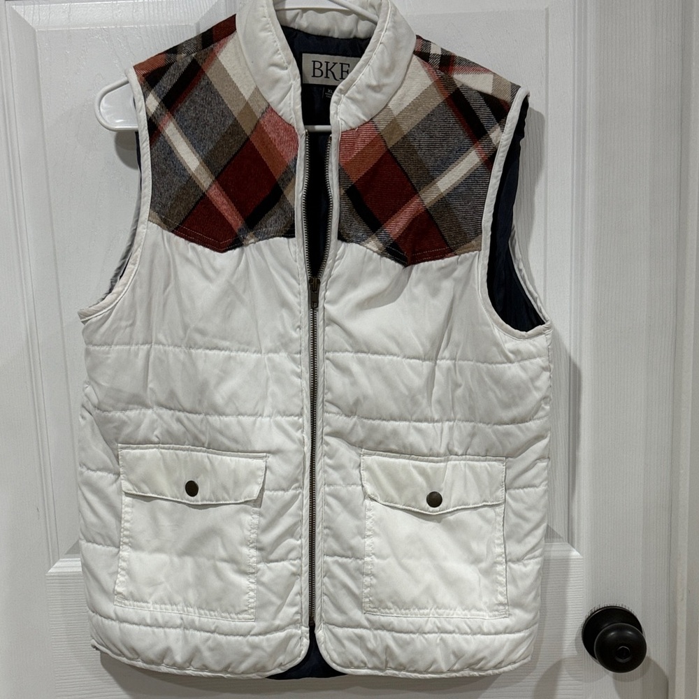 Plaid Accent Quilted Vest